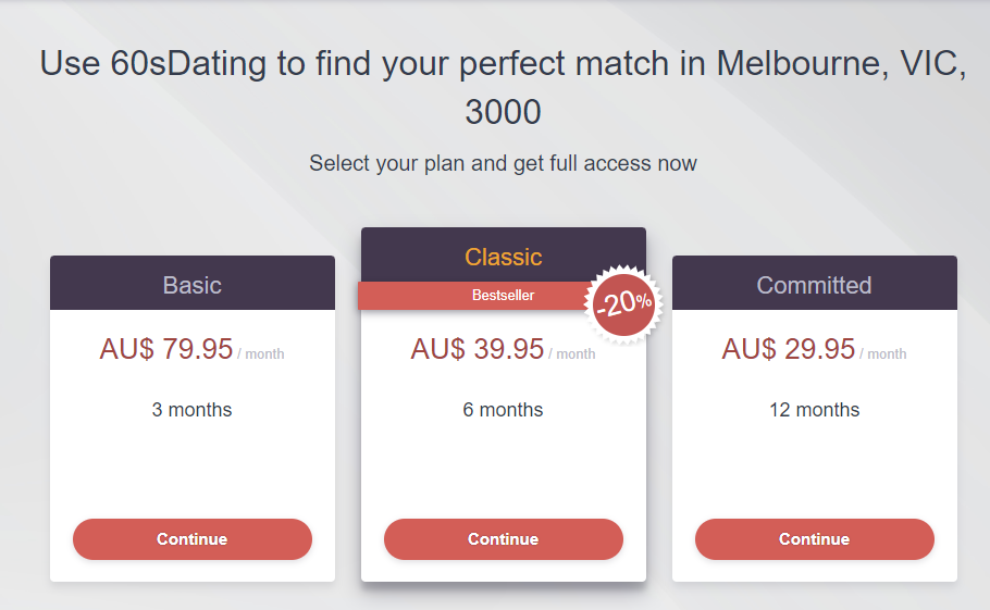 60sDating Prices